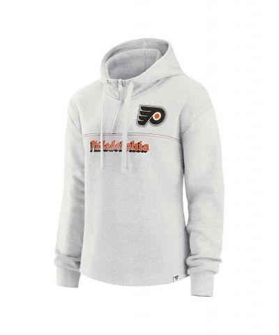 Women's Branded Ash Philadelphia Flyers True Classics Legacy Quarter-Zip Hoodie Ash $34.30 Sweatshirts