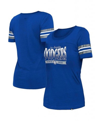 Women's Royal Los Angeles Dodgers Team Stripe T-shirt Royal $23.00 Tops