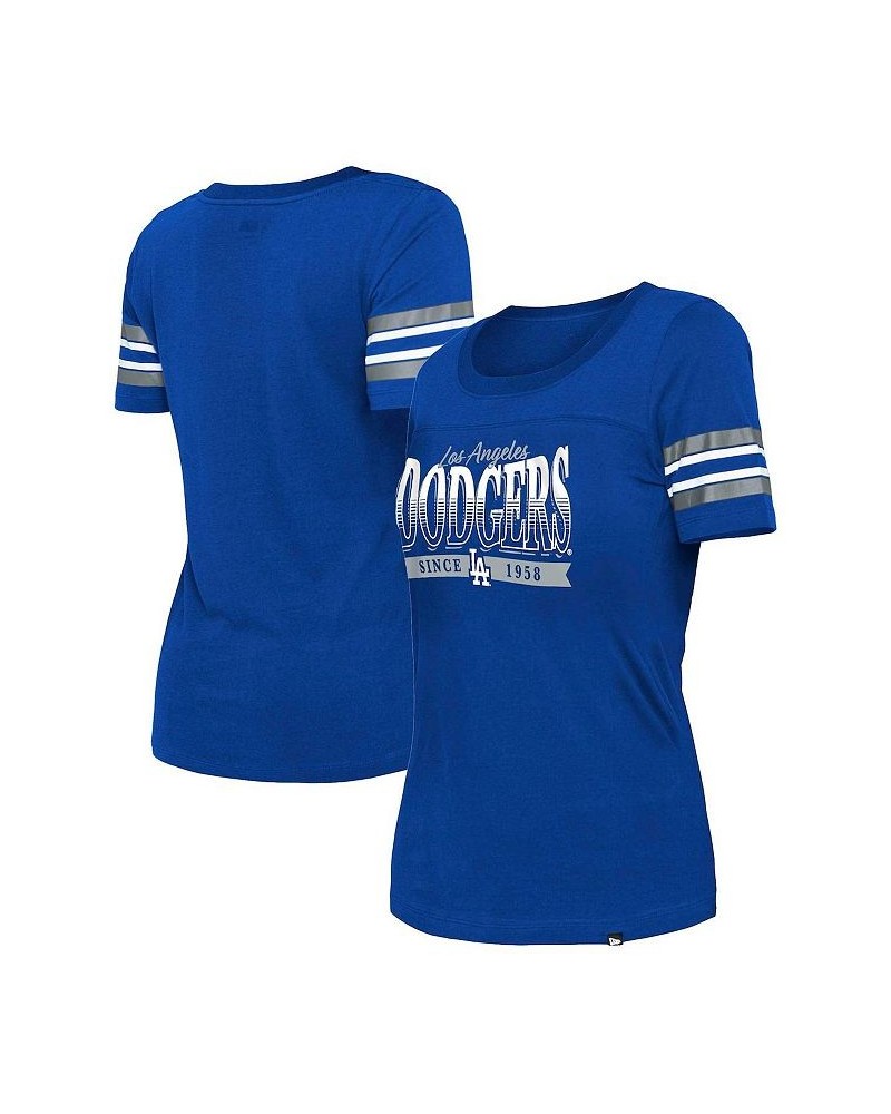 Women's Royal Los Angeles Dodgers Team Stripe T-shirt Royal $23.00 Tops