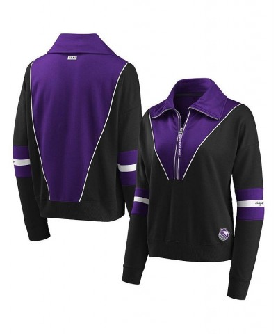 Women's Black Sacramento Kings Colorblocked Half-Zip Jacket Black $36.00 Jackets