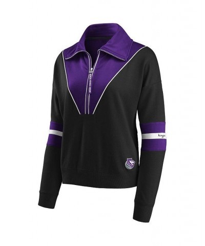 Women's Black Sacramento Kings Colorblocked Half-Zip Jacket Black $36.00 Jackets