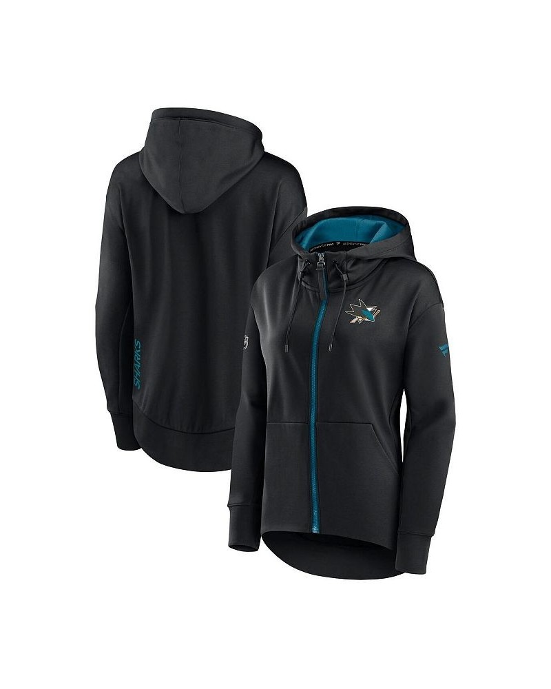 Women's Branded Black San Jose Sharks Authentic Pro Rink Full-zip Hoodie Black $43.85 Sweatshirts