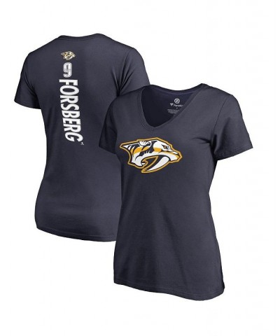 Women's Adult Filip Forsberg Navy Nashville Predators Plus Size Backer Name and Number T-shirt Navy $16.40 Tops