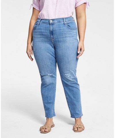 Trendy Plus Size 724 High-Rise Straight-Leg Jeans Slate Fixer $38.49 Jeans