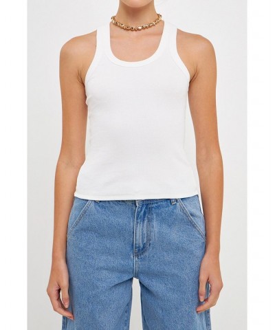 Women's Scoop Neck Knit Top White $23.20 Tops