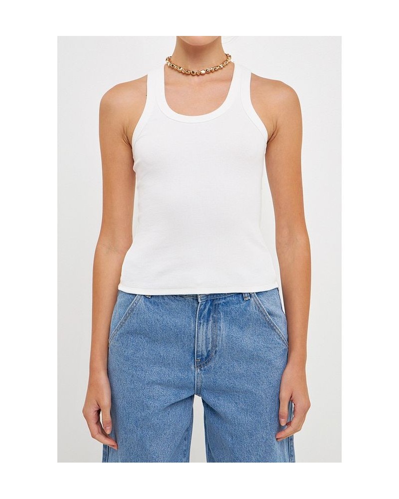 Women's Scoop Neck Knit Top White $23.20 Tops