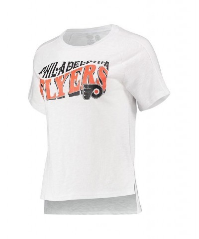 Women's Philadelphia Flyers Resurgence Slub Burnout Raglan T-shirt and Joggers Sleep Set Charcoal, White $30.75 Pajama