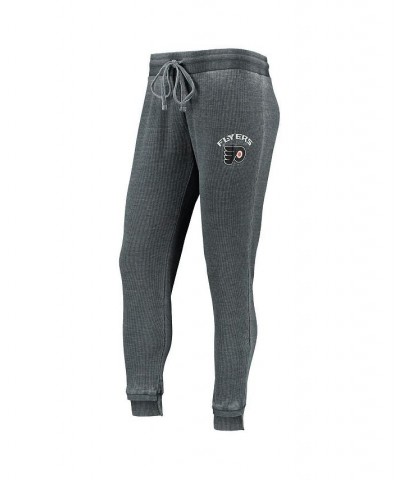 Women's Philadelphia Flyers Resurgence Slub Burnout Raglan T-shirt and Joggers Sleep Set Charcoal, White $30.75 Pajama