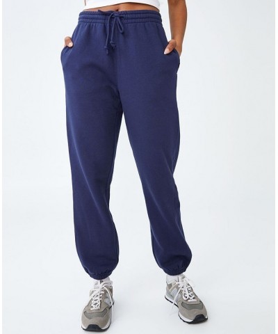 Women's Plush Sweatpant Jogger Vintage-Inspired Navy $23.84 Pants