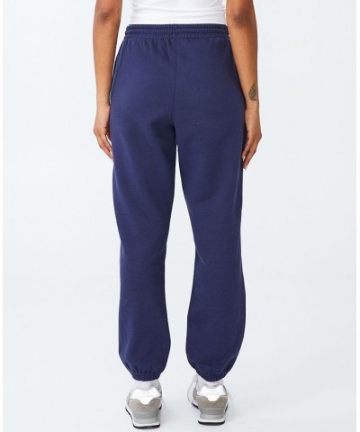 Women's Plush Sweatpant Jogger Vintage-Inspired Navy $23.84 Pants