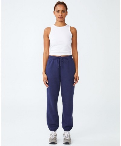 Women's Plush Sweatpant Jogger Vintage-Inspired Navy $23.84 Pants