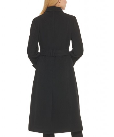 Women's Double-Breasted Belted Trench Coat Black $101.50 Coats