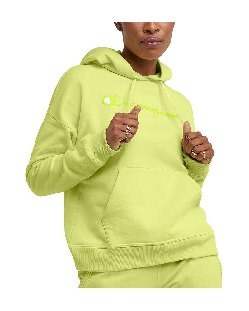 Women's Relaxed Logo Fleece Sweatshirt Hoodie Green $24.60 Sweatshirts