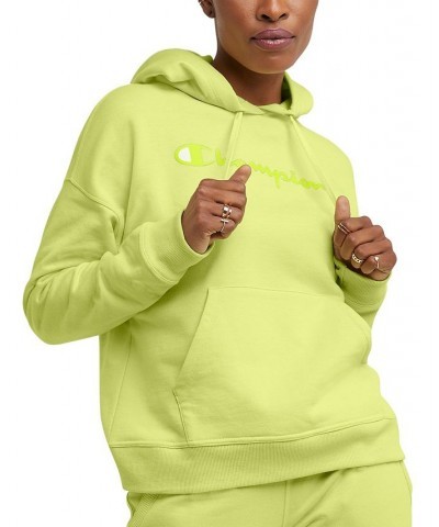 Women's Relaxed Logo Fleece Sweatshirt Hoodie Green $24.60 Sweatshirts