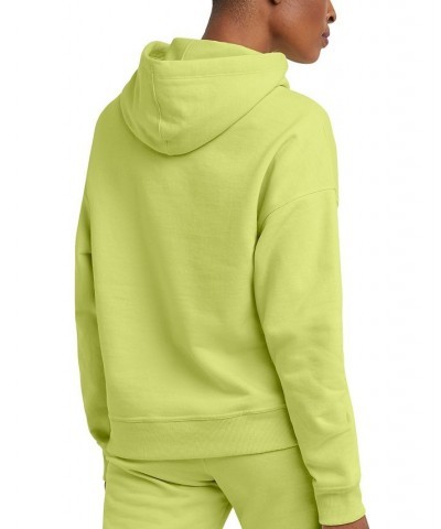 Women's Relaxed Logo Fleece Sweatshirt Hoodie Green $24.60 Sweatshirts