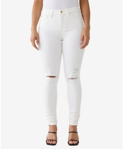 Women's Halle High Rise Super Skinny Jeans Optic White with Destroy $35.87 Jeans