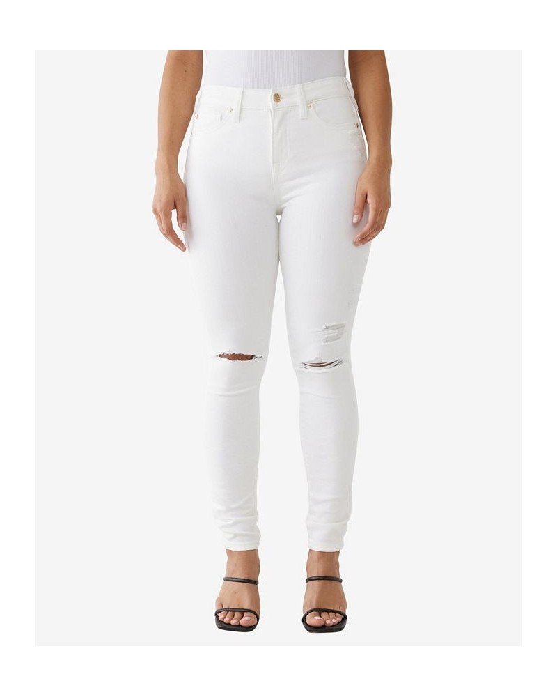 Women's Halle High Rise Super Skinny Jeans Optic White with Destroy $35.87 Jeans