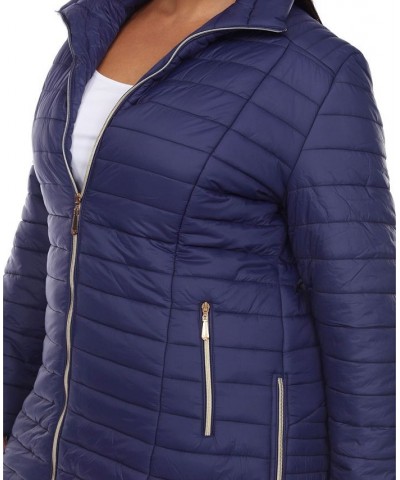 Plus Size Puffer Coat Blue $47.04 Coats