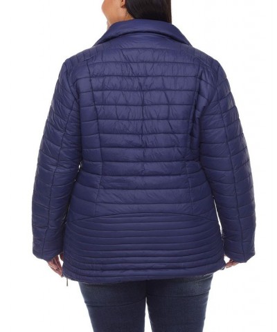 Plus Size Puffer Coat Blue $47.04 Coats