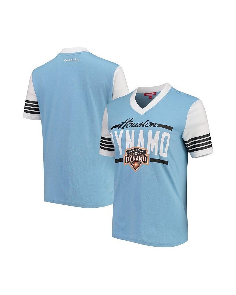 Women's Blue Houston Dynamo Mvp Short Sleeve V-Neck T-shirt Blue $28.20 Tops