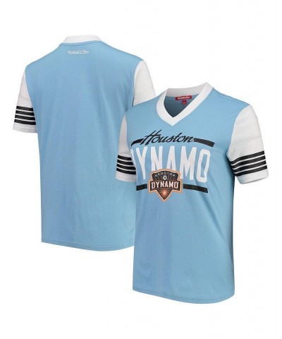 Women's Blue Houston Dynamo Mvp Short Sleeve V-Neck T-shirt Blue $28.20 Tops