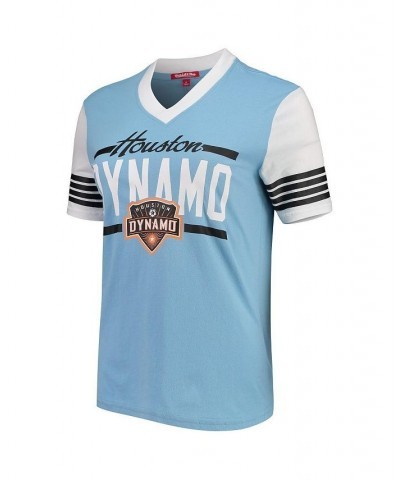 Women's Blue Houston Dynamo Mvp Short Sleeve V-Neck T-shirt Blue $28.20 Tops