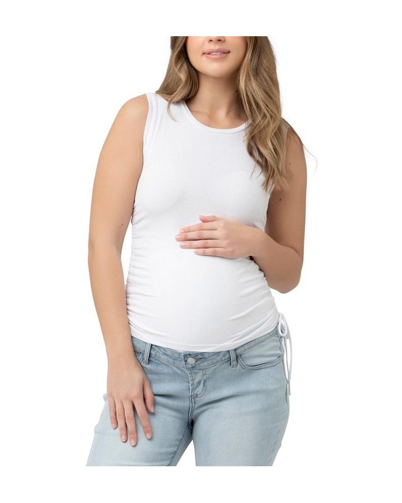 Jodie Ruched Rib Tank White $31.24 Tops