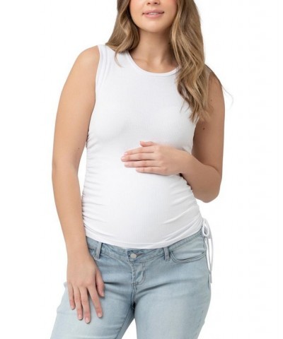 Jodie Ruched Rib Tank White $31.24 Tops