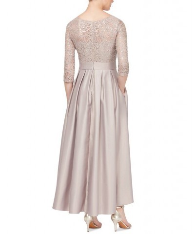 Sequined-Bodice High-Low Gown Tan/Beige $67.89 Dresses