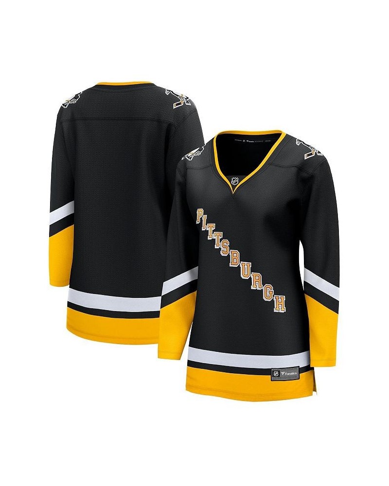 Women's Branded Black Pittsburgh Penguins 2021/22 Alternate Premier Breakaway Jersey Black $41.20 Jersey