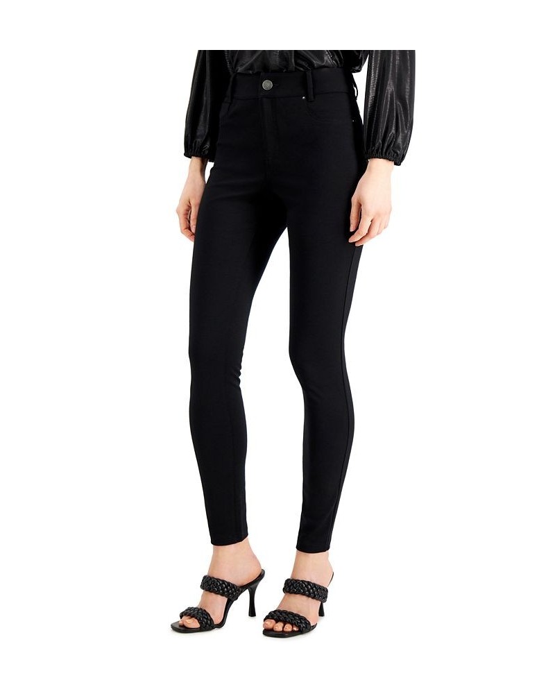 Petite High-Waisted Ponté-Knit Curve Creator Pants Deep Black $23.85 Pants