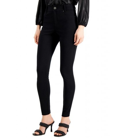 Petite High-Waisted Ponté-Knit Curve Creator Pants Deep Black $23.85 Pants