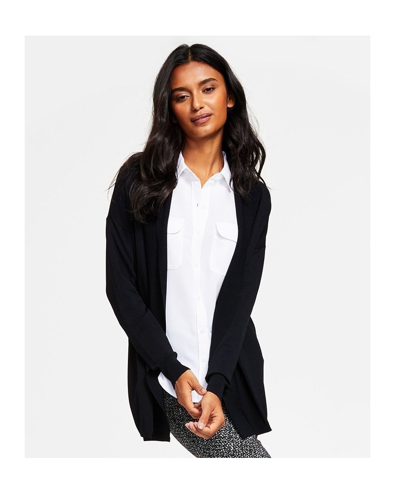 Women's Cardigan Shirt & Jacquard Skinny Pants Black $24.17 Pants