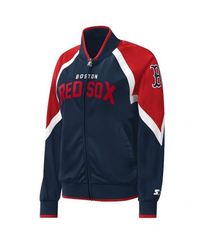 Women's Navy Boston Red Sox Touchdown Raglan Full-Zip Track Jacket Navy $46.92 Jackets