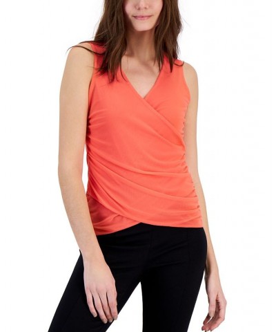 Women's Mesh Crossover Top Orange $12.20 Tops