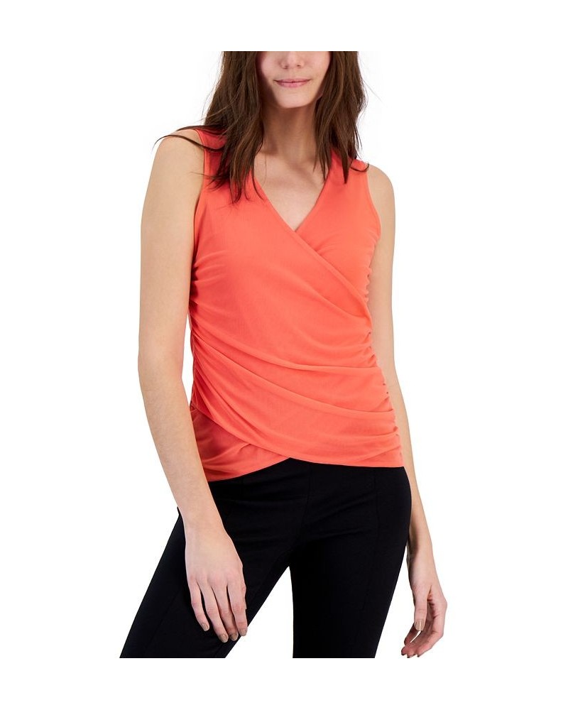 Women's Mesh Crossover Top Orange $12.20 Tops