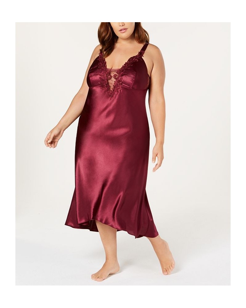 Plus Size Satin Stella Nightgown Lingerie Bordeaux $20.52 Sleepwear