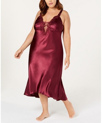 Plus Size Satin Stella Nightgown Lingerie Bordeaux $20.52 Sleepwear