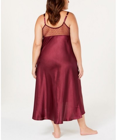 Plus Size Satin Stella Nightgown Lingerie Bordeaux $20.52 Sleepwear