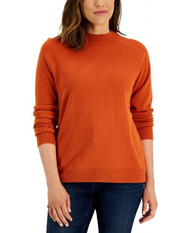 Women's Zip-Back Mock-Neck Sweater Red Cherry $10.52 Sweaters