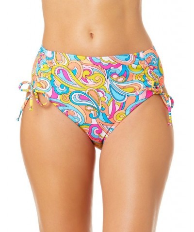 Juniors' Swirl Girl Side-Tie High-Waist Bikini Bottoms Multi $14.40 Swimsuits