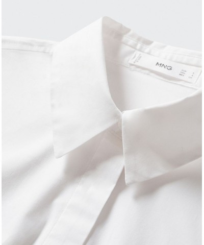 Women's Essential Cotton-Blend Shirt White $20.00 Tops