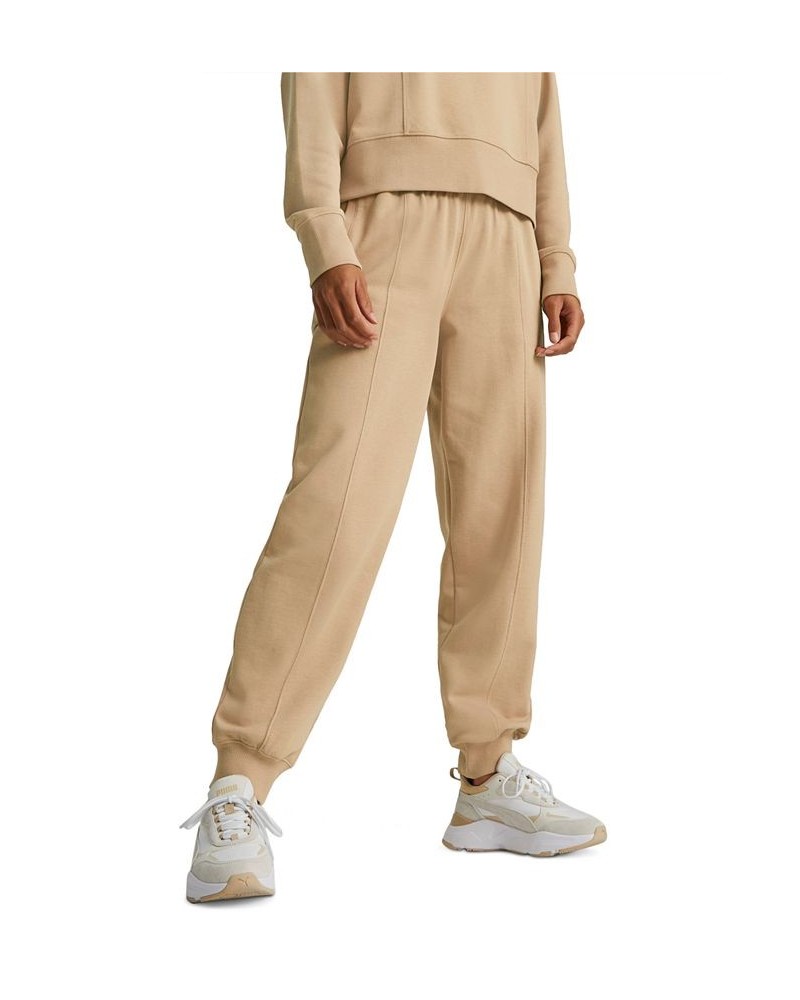 Women's Her Cotton High-Rise Drawstring Pants Tan/Beige $31.50 Pants