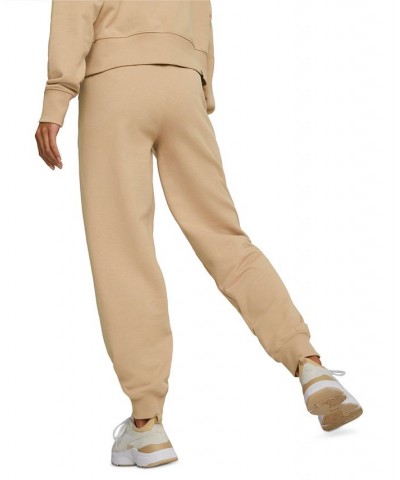 Women's Her Cotton High-Rise Drawstring Pants Tan/Beige $31.50 Pants