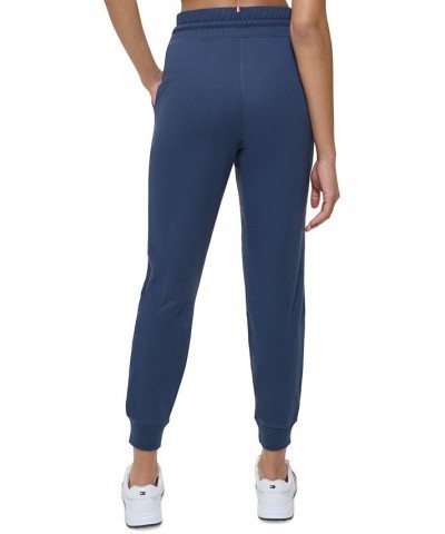 Women's French Terry Tapered Jogger Pants Blue $21.86 Pants