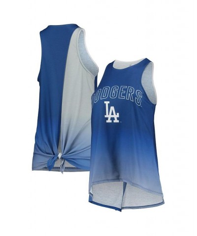 Women's Royal Los Angeles Dodgers Gradient Tie-Back Racerback Tank Top Royal $21.50 Tops