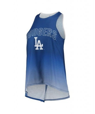 Women's Royal Los Angeles Dodgers Gradient Tie-Back Racerback Tank Top Royal $21.50 Tops