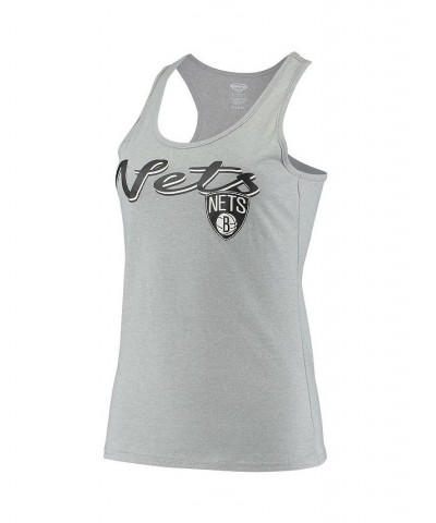 Women's Brooklyn Nets Anchor Tank Top and Pants Sleep Set Heathered Gray, Heathered Charcoal $29.63 Pajama