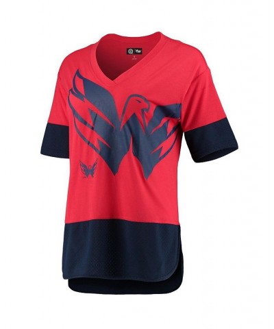 Women's Red Washington Capitals 1st Place V-Neck T-shirt Red $25.51 Tops