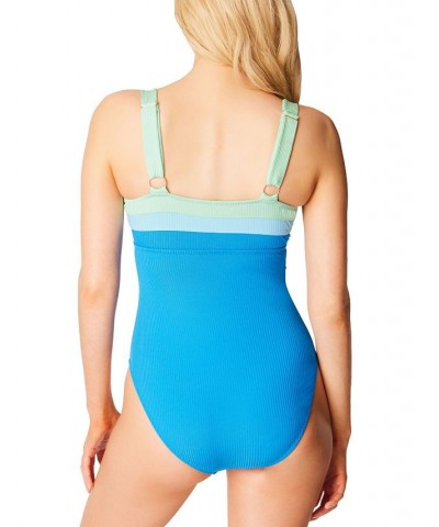 Women’s South of Border One-Piece Swimsuit Blue/Teal $54.00 Swimsuits